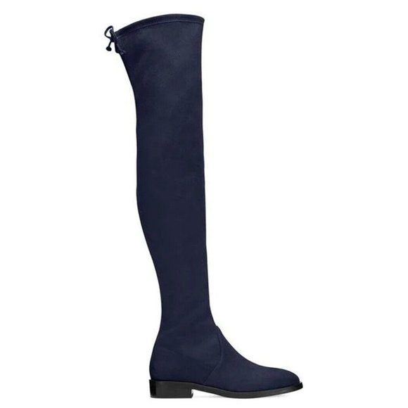 $850 STUART WEITZMAN Jocey Suede Over-the-Knee Boot BLUE LOWLAND 7 (PB9)